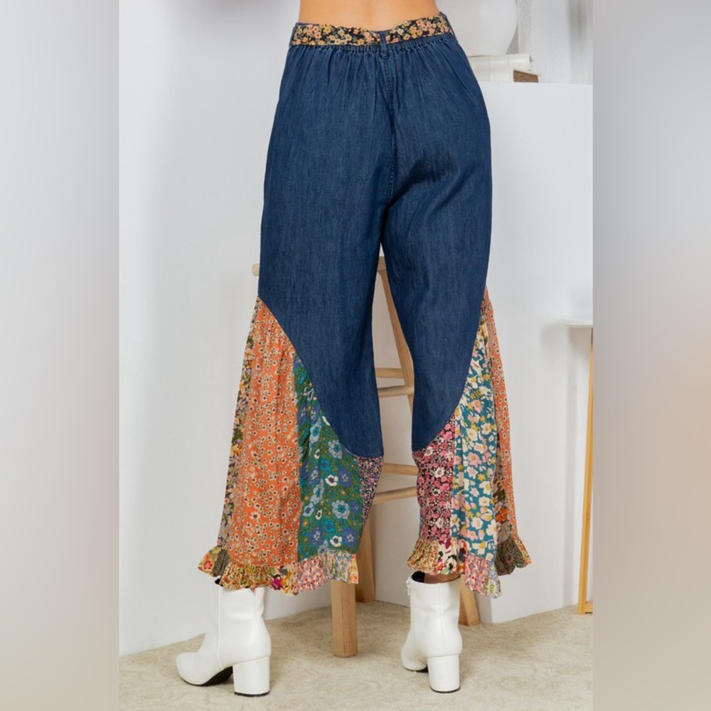 Boho Chic Wide-Leg Patchwork Pants - image 2